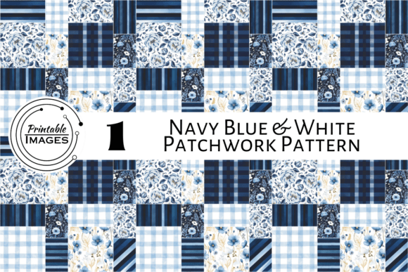 Download Navy Blue &amp; White Patchwork Free Pattern - Pattern Collection