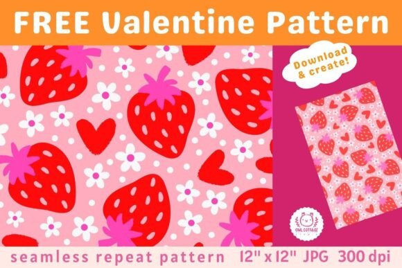 Download FREE Pink Strawberry Seamless Pattern - Pattern Collection