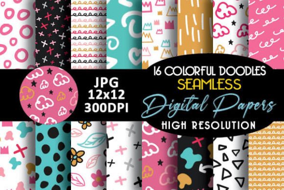 Download Colorful Seamless Doodles Simple Pattern - Pattern Collection