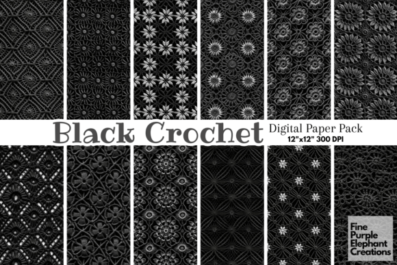 Download Black Crochet | Granny Squares Texture - Squares Collection