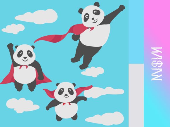 Download FREE Pattern "Panda Fly in the Sky" - Pattern Collection