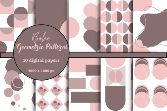 Download Pink Boho Geometric Patterns - Pattern Collection