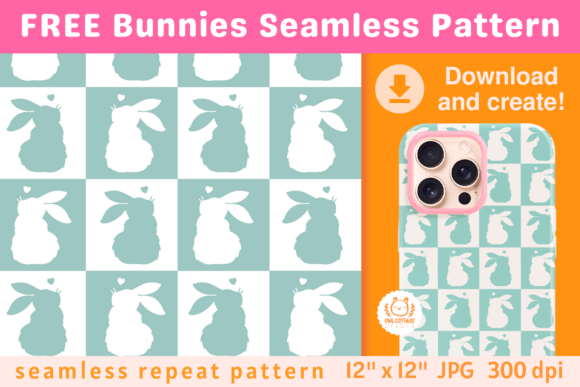 Download FREE Easter Bunnies Seamless Pattern - Easter Collection
