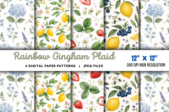 Download Rainbow Gingham Plaid Pattern - Pattern Collection