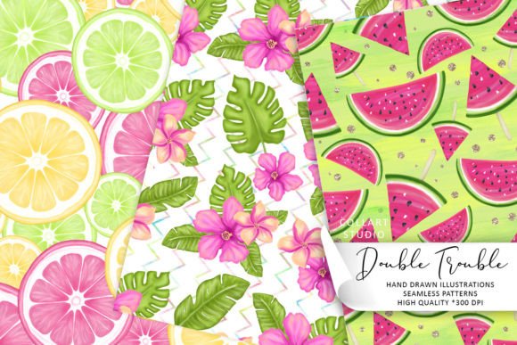 Download Best Friends Seamless Patterns, Summer - Pattern Collection