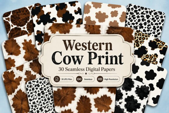 Download Western Cow Print Seamless Patterns - Pattern Collection
