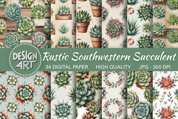 Download Rustic Southwestern Succulent Pattern - Pattern Collection