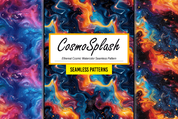 Download Cosmic Watercolor Seamless Pattern Art - Pattern Collection