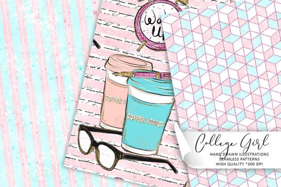 Download College Girl Patterns, Seamless Papers - Pattern Collection