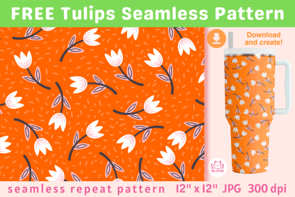 Download FREE Spring Tulips Seamless Pattern - Pattern Collection