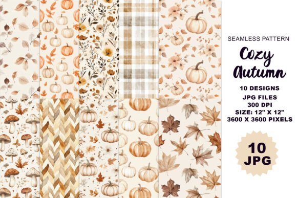 Download Cozy Autumn Watercolor Seamless Pattern - Pattern Collection