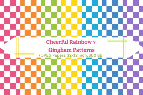 Download Cheerful Rainbow 7 Gingham Patterns - Pattern Collection