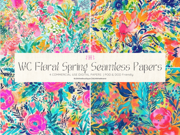 Download Watercolor Floral Seamless Pattern Pack - Pattern Collection