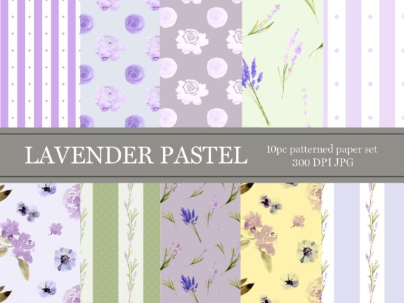 Download Lavender and Rose Repeating Pattern Set - Pattern Collection
