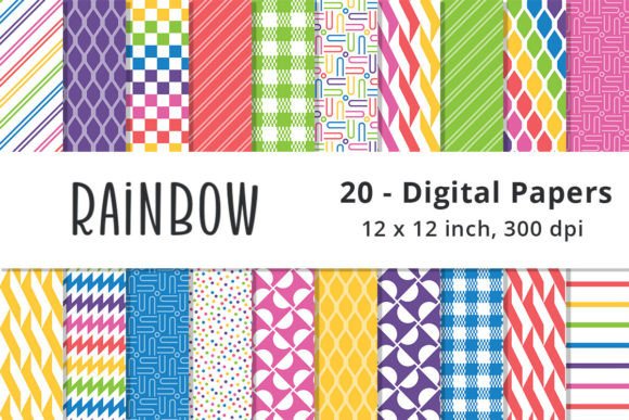 Download Rainbow Pattern Digital Paper Background - Pattern Collection