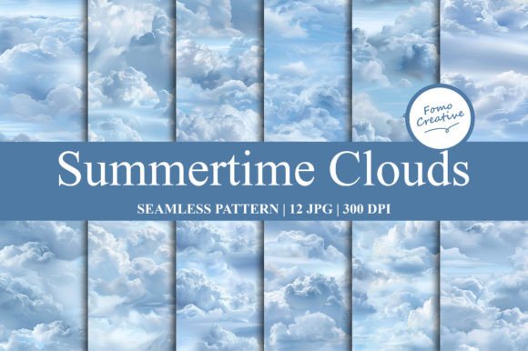 Download Summertime Clouds Seamless Pattern - Pattern Collection