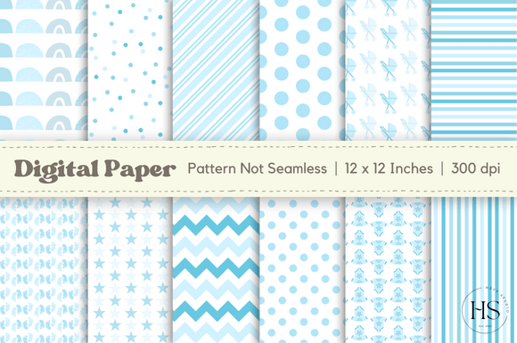 Download Blue Baby Boy Digital Paper Pattern Pack - Pattern Collection