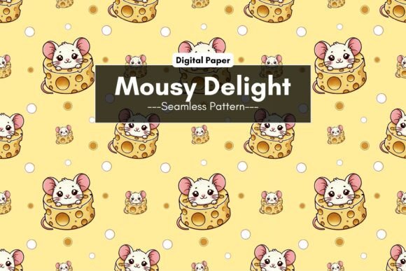 Download Cartoon Mouse Cheese Seamless Pattern - Pattern Collection