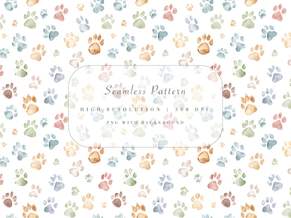 Download Pastel Paw Print Seamless Pattern - Pattern Collection