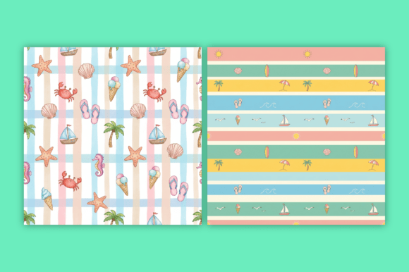 Download Summer Beach Seamless Patterns Bundle - Pattern Collection