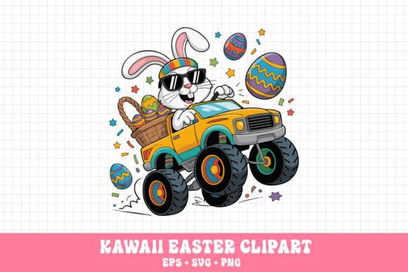 Download Cool Kawaii Easter Bunny Monster Truck - Easter Collection