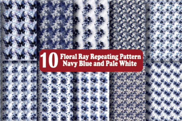 Download Floral Ray Repeating Pattern Navy Blue - Pattern Collection