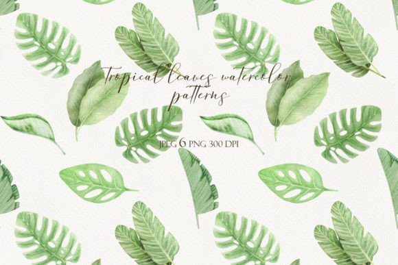 Download Tropical Leaves Watercolor Patterns - Pattern Collection