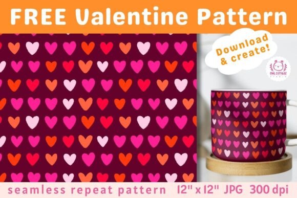 Download FREE Valentine Hearts Seamless Pattern - Pattern Collection