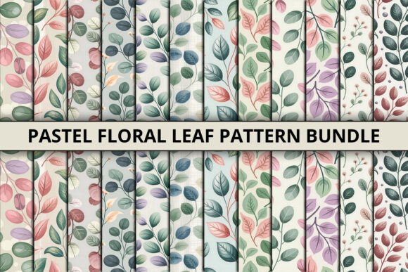 Download Pastel Floral Leaf Pattern Bundle - Pattern Collection
