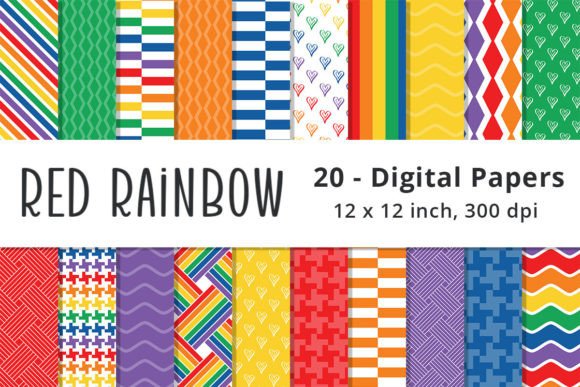 Download Rainbow Pattern Background Digital Paper - Pattern Collection
