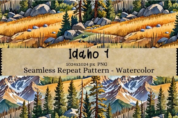 Download Idaho Seamless Repeat Pattern Watercolor - Pattern Collection