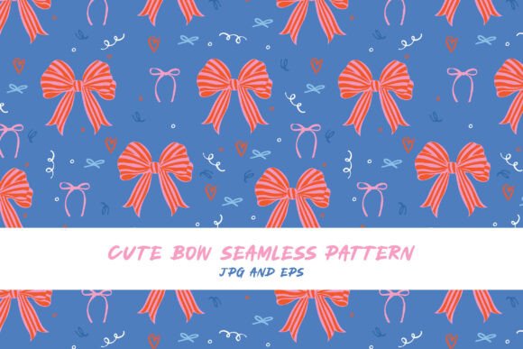 Download Seamless Vector Pattern with Red Bows - Pattern Collection