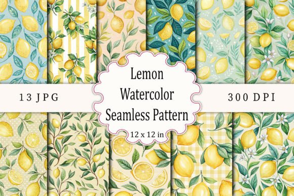 Download Lemon Watercolor Seamless Pattern - Pattern Collection