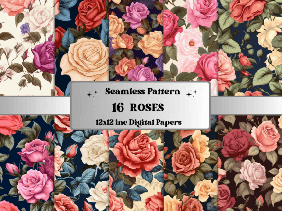 Download Seamless Roses Pattern Digital Paper - Pattern Collection
