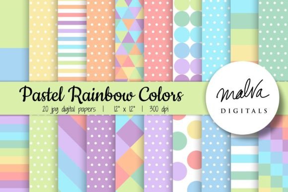 Download Pastel Rainbow Geometric Patterns - Pattern Collection