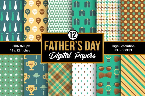 Download Father's Day Pattern Digital Papers - Pattern Collection