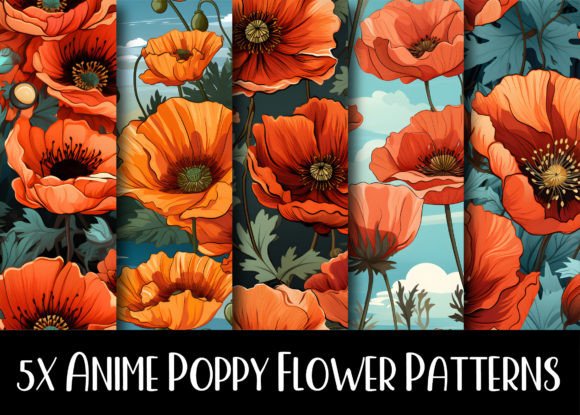 Download Anime Poppy Flower Patterns Collection - Pattern Collection