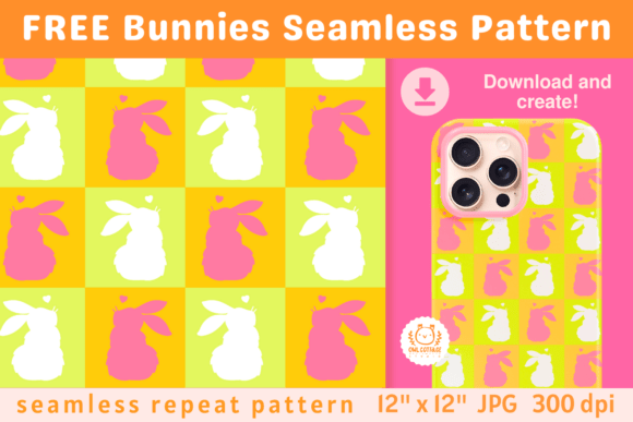 Download FREE Easter Bunnies Seamless Pattern - Easter Collection
