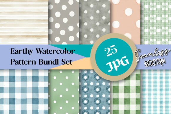 Download Earthy Watercolor Seamless Pattern Bundl - Pattern Collection