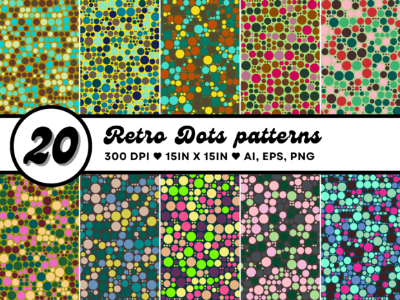Download 20 Retro Dots Patterns - Pattern Collection