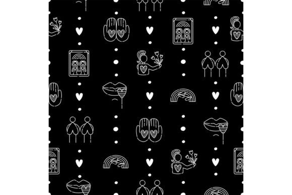 Download Lesbian Black and White Seamless Pattern - Pattern Collection