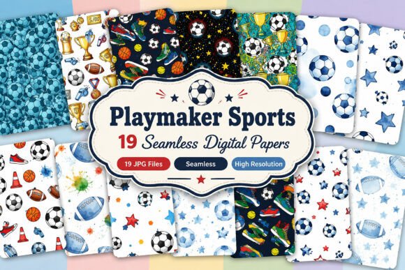 Download Playmaker Sports Seamless Pattern - Pattern Collection