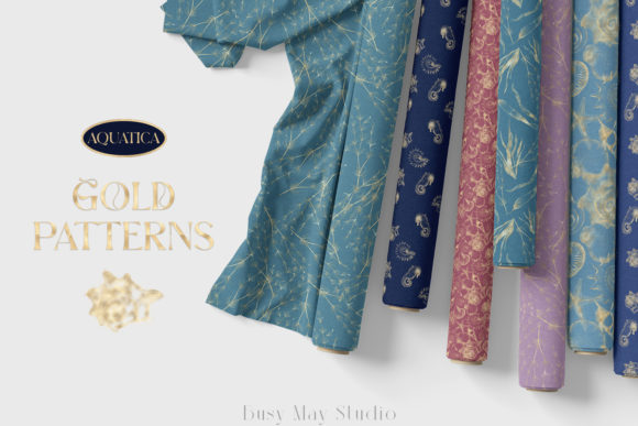 Download Sea Ocean Seamless Patterns Gold PNG - Pattern Collection