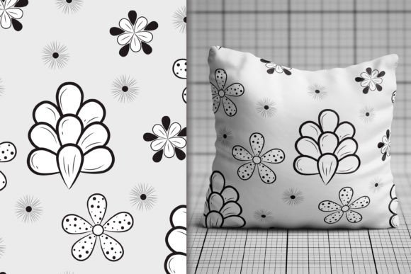 Download Black and White Flowers Simple Pattern - Pattern Collection