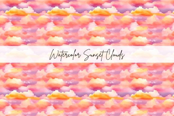 Download Watercolour Sunset Sky Repeating Pattern - Pattern Collection
