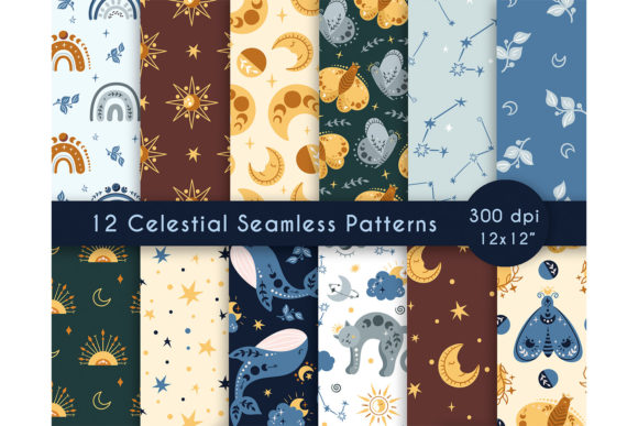 Download Boho Celestial Seamless Pattern PNG - Pattern Collection