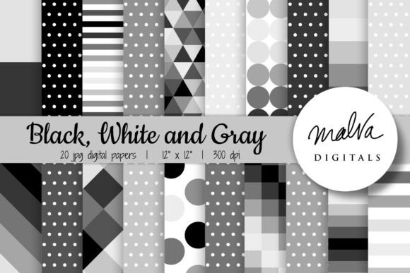 Download Balck White Gray Geometric Patterns - Pattern Collection